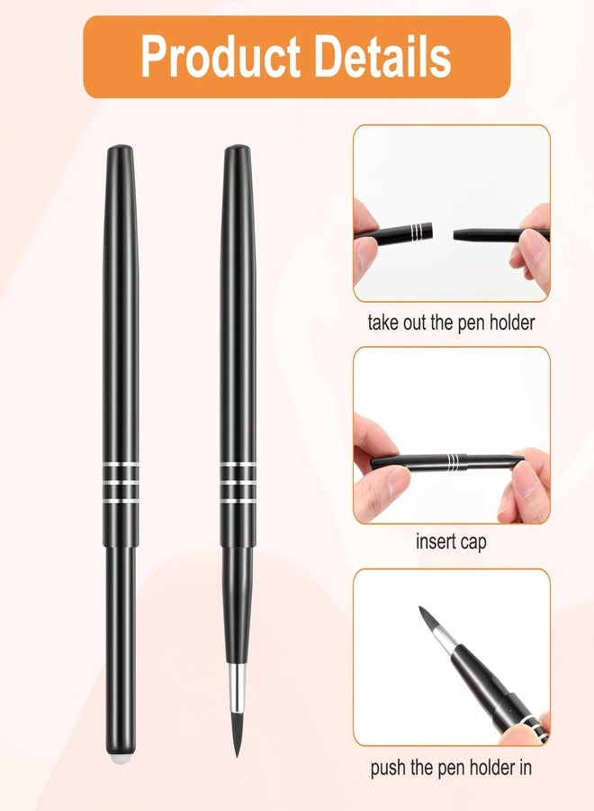 AOZUO 4Pcs Retractable Lip Brush for Lipstick, Travel Lip Brush, Portable Lip Liner Brush, Professional Lip Balm Applicator Lip Makeup Brush with Cap Lip Makeup Tools for Women Lip Gloss - Image 4